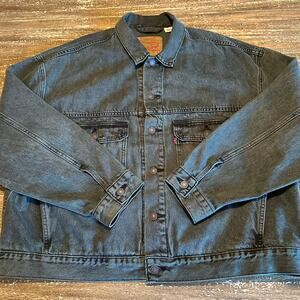 Levi’s Type II Garment Dyed Loose Denim Jacket Relaxed Fit Men’s Green Size L